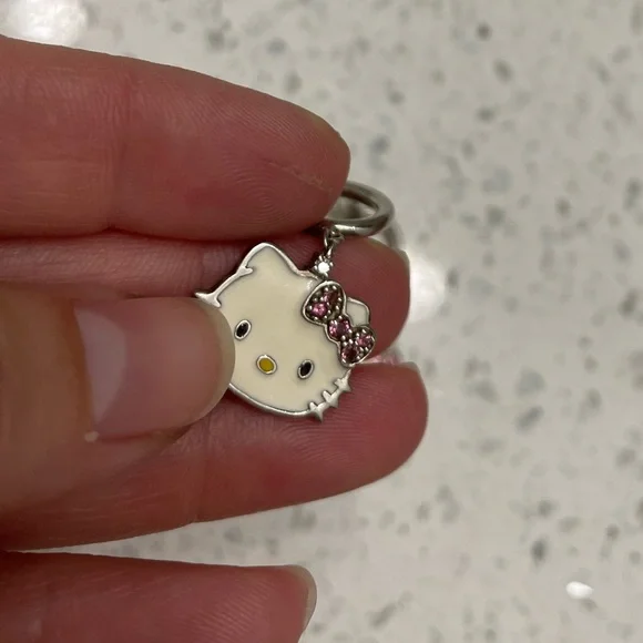 Sterling Silver and Rhinestone Hello Kitty Earrings - Picture 2 of 5